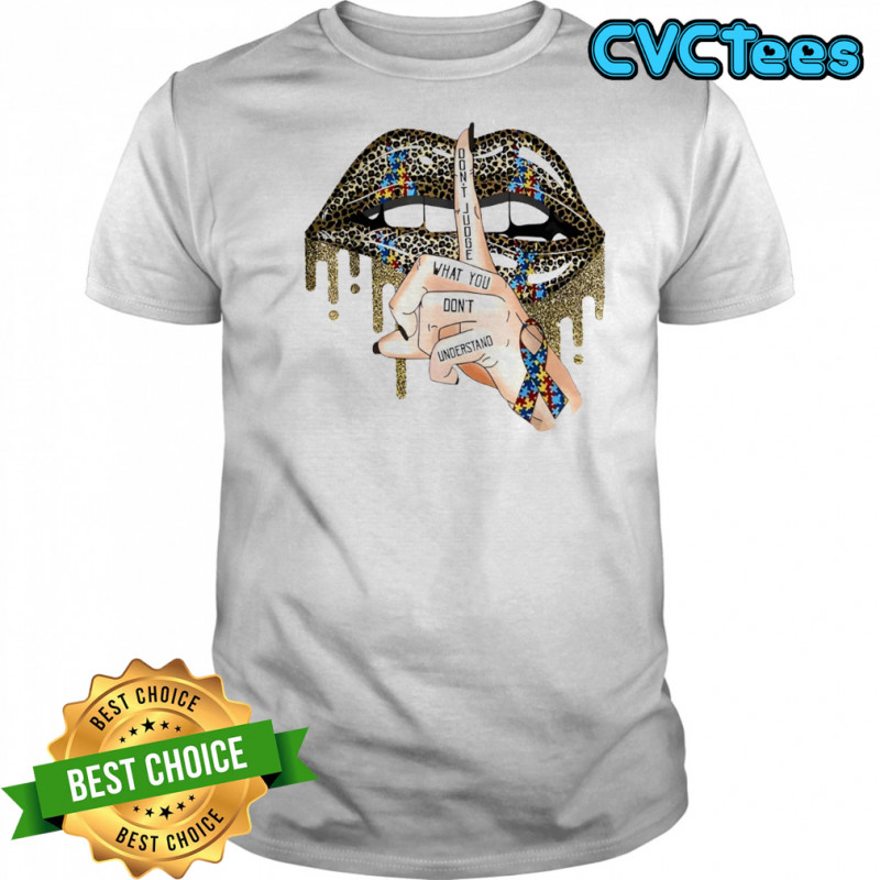 Leopard print lips and ribbon don’t judge what you don’t understand shirt