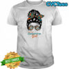 Miami Dolphins Girl Messy Bun Glasses shirt