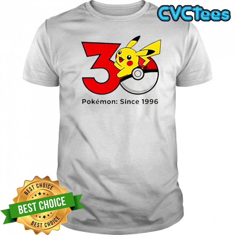 Pokemon anime 30th anniversary since 1996 shirt