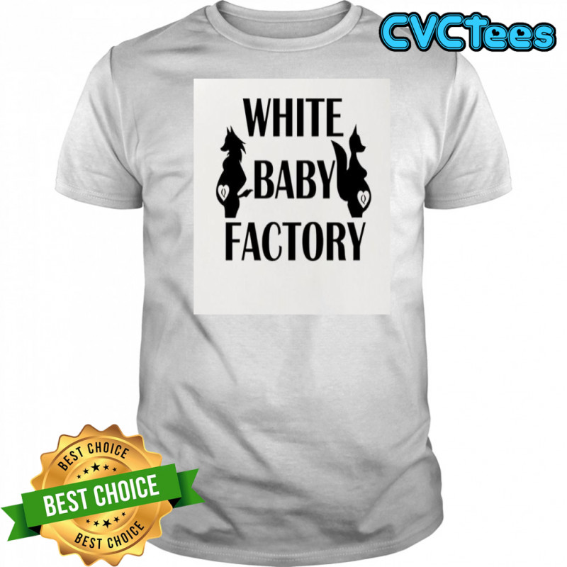 White baby factory silhouette of a pregnant animal shirt